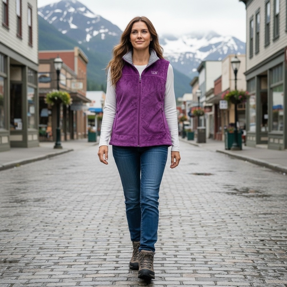 Mountain Hardwear Pyxis Vest Womens Large Purple Fleece Full‎ Zip OL4264-542 NWT